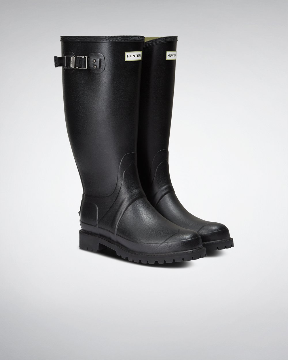 Mens Wide Fit Rain Boots - Hunter Balmoral (34NOTBWXP) - Black